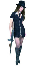 Gangster Moll Dbl Zip Dress Black Halloween Costume Adult Size Medium 8-10 - £30.76 GBP