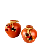 Set of Two Clay Decorative Pots Brazil - $47.51