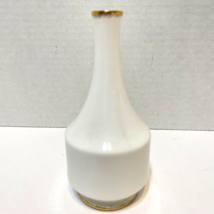 Vintage Royal Albert Small Bone China Bud Vase White Gold Trim 5&quot; Tall England - £17.69 GBP