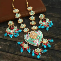 Joharibazar Rajasthani Heavy Kundan Meena Jadau long Rani Haar Jewelry Set c - £31.17 GBP