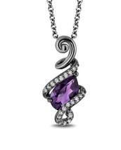 Enchanted Disney Villains Ursula Amethyst &amp; Birth Stone Diamond Pendant Necklace - £87.72 GBP