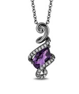 Enchanted Disney Villains Ursula Amethyst &amp; Birth Stone Diamond Pendant ... - $150.44 CAD