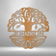 Personalized Fancy Tree of Life Monogram Steel Sign Steel Art Wall Metal... - £41.82 GBP+