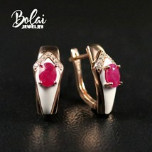 925 sterling silver Natural ruby gemstone earrings,unique design exquisite jewel - £93.45 GBP