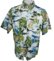 Chaps Ralph Lauren Men Hawaiian camp shirt pit to pit 27 L aloha tropical VTG - $29.69