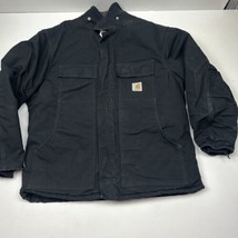 Carhartt Blanket Lined Detroit Work Jacket Mens 2XL J001 BLK Corduroy Collar - £132.86 GBP