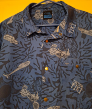 LAPG LA Police Gear Snap Shirt Blue Hawaiian Tactical Tiki Shirt Mens 2XL - £15.50 GBP
