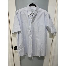 Vintage LL Bean Men&#39;s Shirt 16.5 White Blue Stripe Wrinkle Resistant - $25.00