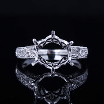 Argento Sterling Rotondo Fidanzamento 9-10mm Solitario Semi Montatura No... - $113.63