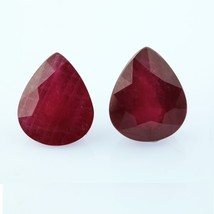 Natural Ruby 17x13mm Pear Facet Cut Crimson &amp; Scarlet Color I Clarity Africa Loo - £158.10 GBP