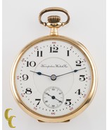 Hampden Ouvert Visage 14K or Jaune Ancien Poche Montre Grade 314 12S 21-... - $2,121.08