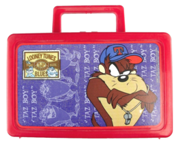 Taz Boy Looney Tunes Blues Vintage Pencil Box Case Kids Katchalls Coach 1996 USA - £14.81 GBP