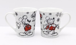 Disney Mickey Mouse Christmas Sketch Coffee/Tea 2 Cups New - £20.39 GBP