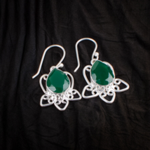 Green Onyx Gemstone 925 Silver Earring Handmade Jewelry Earring 1.70&quot; - £10.52 GBP