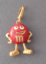 Signed Monet Red M&amp;M Candy Pendant Chocolate Mars Co Clip On Charm 3-D J... - £23.58 GBP