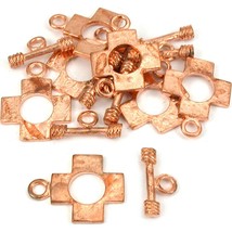 Bali Cross Toggle Clasp Copper Plated New 22mm Approx 7 - £6.33 GBP