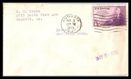 1935 US Cover - Augusta, Georgia to Meriden, Connecticut O11 - £2.36 GBP