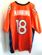 Denver Broncos Peyton Manning #18 Jersey NFL Men XXL Orange Embroidered READ - £36.41 GBP