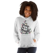 Merry and Bright Christmas tree Unisex Hoodie, Xmas Lights Graphic Shirts Merry  - $35.63+