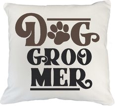 Dog Groomer Pet Care &amp; Grooming Themed Pillow Cover For Veterinarian, Vet Traine - £19.14 GBP+