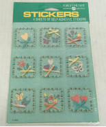 Vintage flower heart and butterfly adhesive stickers still in original p... - $19.75