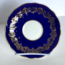 Aynsley Deep Blue No 27 Scalloped Border Gold Accent Arabesque Design Sa... - £23.94 GBP