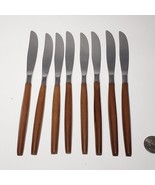 Set of 8 VTG MCM Ekco Eterna Canoe Muffin Forged Stainless Knives Japan - £25.91 GBP