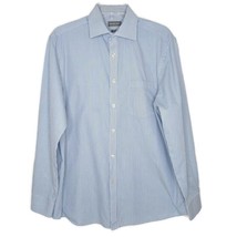 Michael Kors Mens Shirt Size Large Button Up Long Sleeve Blue Stripe - $14.97
