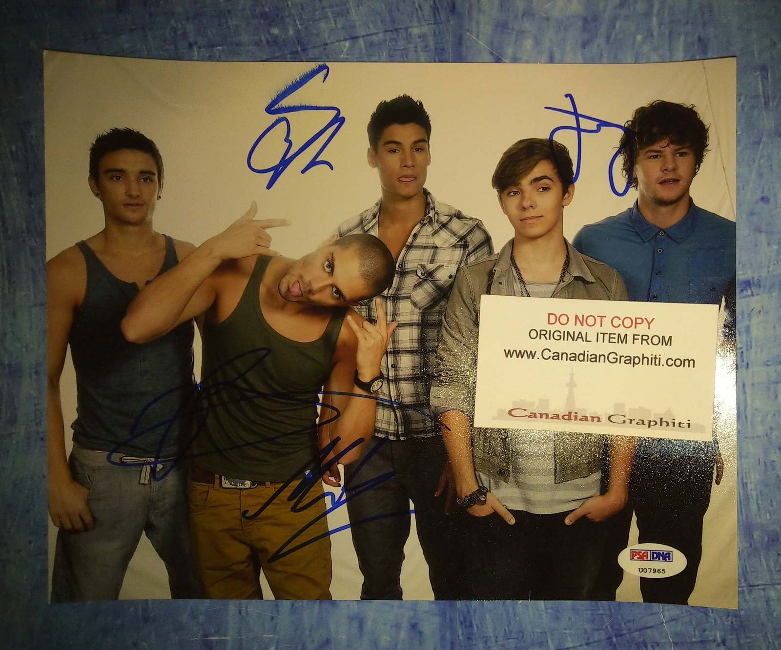 Primary image for The Wanted Hand Signed Autograph 8x10 Photo Tom Parker, Max George, Siva Kaneswa