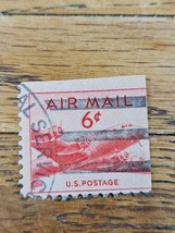 US Stamp US Air Mail 6c Used C39 Bar Circle Cancel - $18.81 MXN