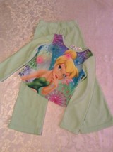 Disney Fairies pajamas set Size 4 5 Tinker Bell 2 piece sleep green - £6.36 GBP