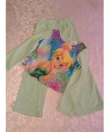 Disney Fairies pajamas set Size 4 5 Tinker Bell 2 piece sleep green - £6.27 GBP