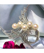 Vintage Silver Tone Pearl Brooch - €40,93 EUR