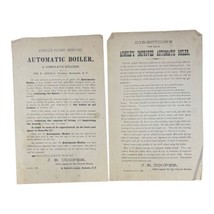 Antique Victorian J. R. Cooper Automatic Boiler Flyer Advertising Directions - £22.22 GBP