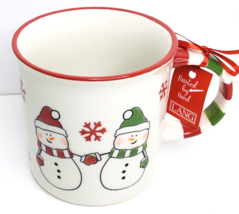 Coffee Mug Lang Snowmen Holding Hands 20oz. Christmas Holiday.  So Cute!!! - €16,40 EUR