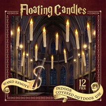 Halloween Decorations - Floating Led Candles With Wand Remote Control - Witch Wi - £31.96 GBP
