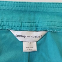 Christopher & Banks RN#63823 Women's Green Cotton Blend Denim Skort Size 14 image 3