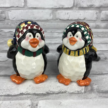 Bico Penguin Ceramic Salt &amp; Pepper Shakers Christmas Holiday Winter 4 In... - £12.10 GBP