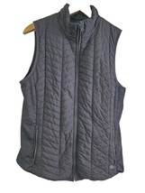 T BY Talbots Womens Medium Gray Cotton Lined Insulated Front Zip Quilted... - $18.00