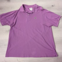 Lacoste polo Men pink purple dust Size 6 Short Sleeve Cotton Shirt - $21.78