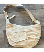 Large Nylon Crescent 3 Zipper Bag Beige - $38.61
