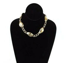 Anne Klein Ak Gold Tone Leaf Chain Necklace Signed Euc - $19.42