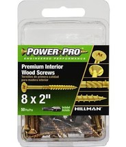 Hillman 42470 Power Pro Premium Interior Wood Screws #8 x 2&quot;, 50-Pack - £14.40 GBP