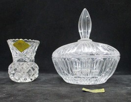 Vintage OTCO &amp; ENESCO Lead Crystal - Made in Germany - Candy Dish &amp; Mini Vase - £6.75 GBP