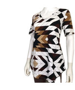 LuLaRoe Womens XL Tunic T Shirt Top V Neck Brown Iris Southwest Core Geo... - $23.94 CAD