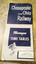 Chesapeake &amp; Ohio Railway System Passenger Time Table Booklet January 20, 1952 - £9.64 GBP