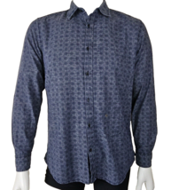 Diesel Industry Denim Shirt Mens M Blue Medallion Print 100% Cotton Long... - £37.97 GBP