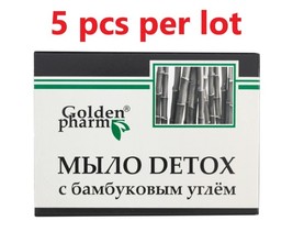 Detox soap with bamboo black charcoal 70 g, 5 pcs in one lot - £21.40 GBP