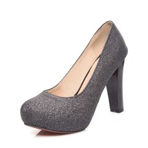 Sweet Round head Woman Shoes Pumps Comfort Women Thick High Heel Shoes Shallow S - £58.90 GBP