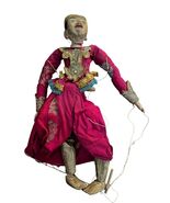 Burmese Marionette Myanmar 1960s Burma String Puppet Carved Wood 20” - $210.38